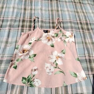 Peachy Pink Floral Tank Top